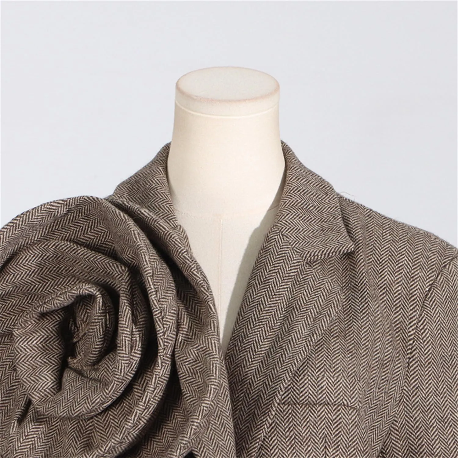 3D Flower Appliques Blazer for Women Female Fashion Notched Collar Single Button Suit Jackets