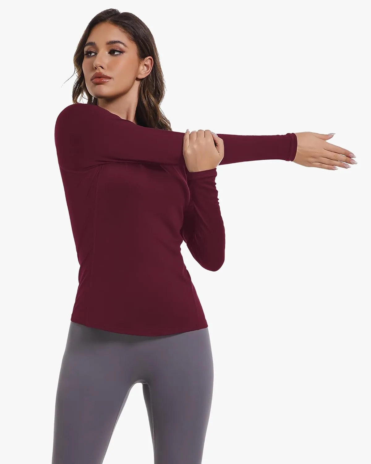 4 Pack Women's Compression Shirts Long Sleeve Athletic Workout Tops Sun Protection Cool Dry Undershirt for Yoga Gym