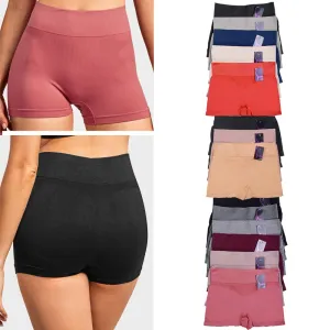 6 High Waist Seamless Boyshorts Panties Womens Underwear Boxer Briefs One Size