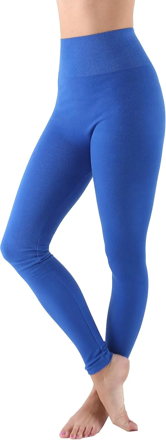 AEKO Women's Thick Yoga Soft Cotton Blend High Waist Workout Leggings with Tummy Control Compression