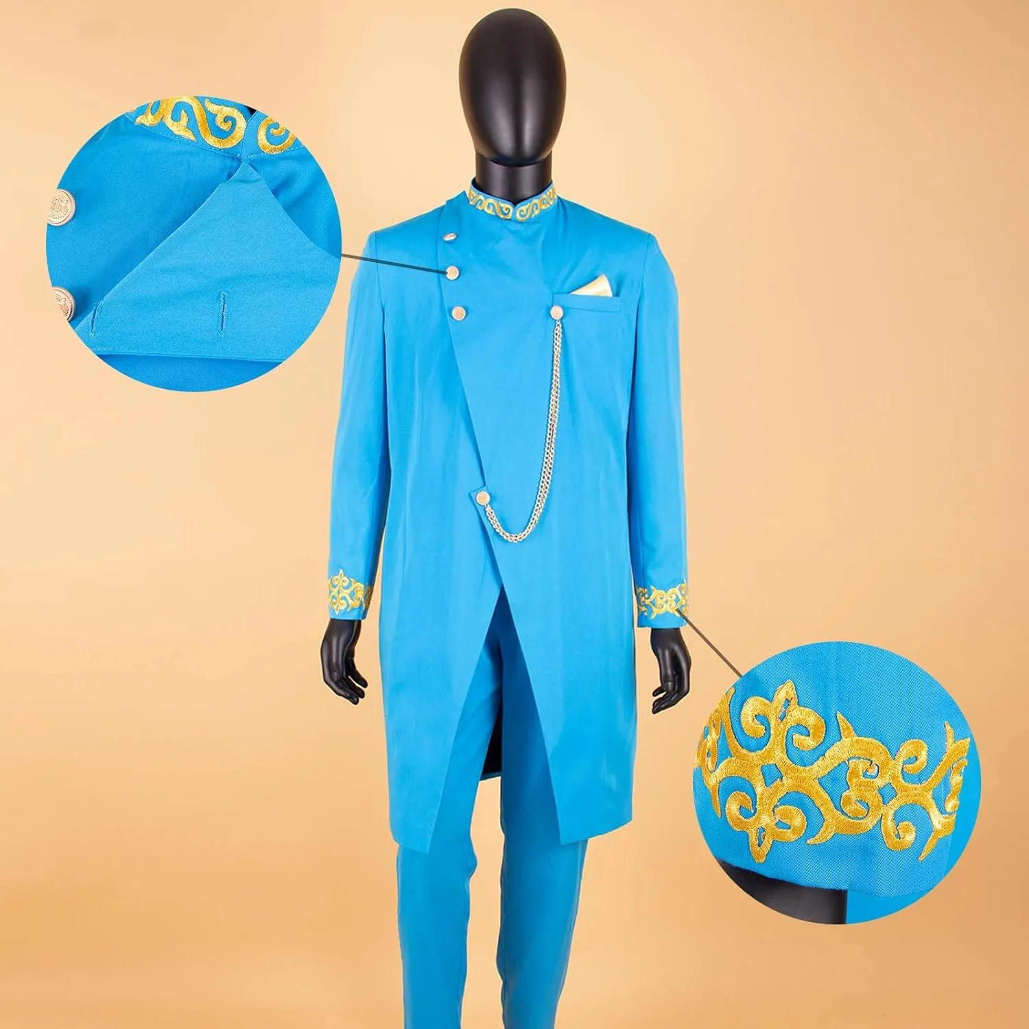 African Suits for Men Dashiki Embroidery Jackets and Pants 2 Piece Set Slim Fit Formal Outfits Wedding