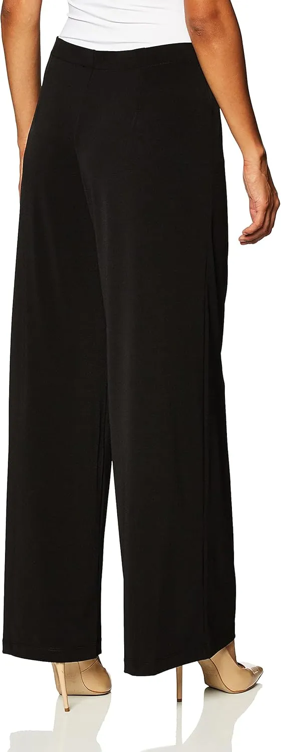 AGB Women's Soft Knit Palazzo Wide Leg Pant (Petite, Standard and Plus Sizes)