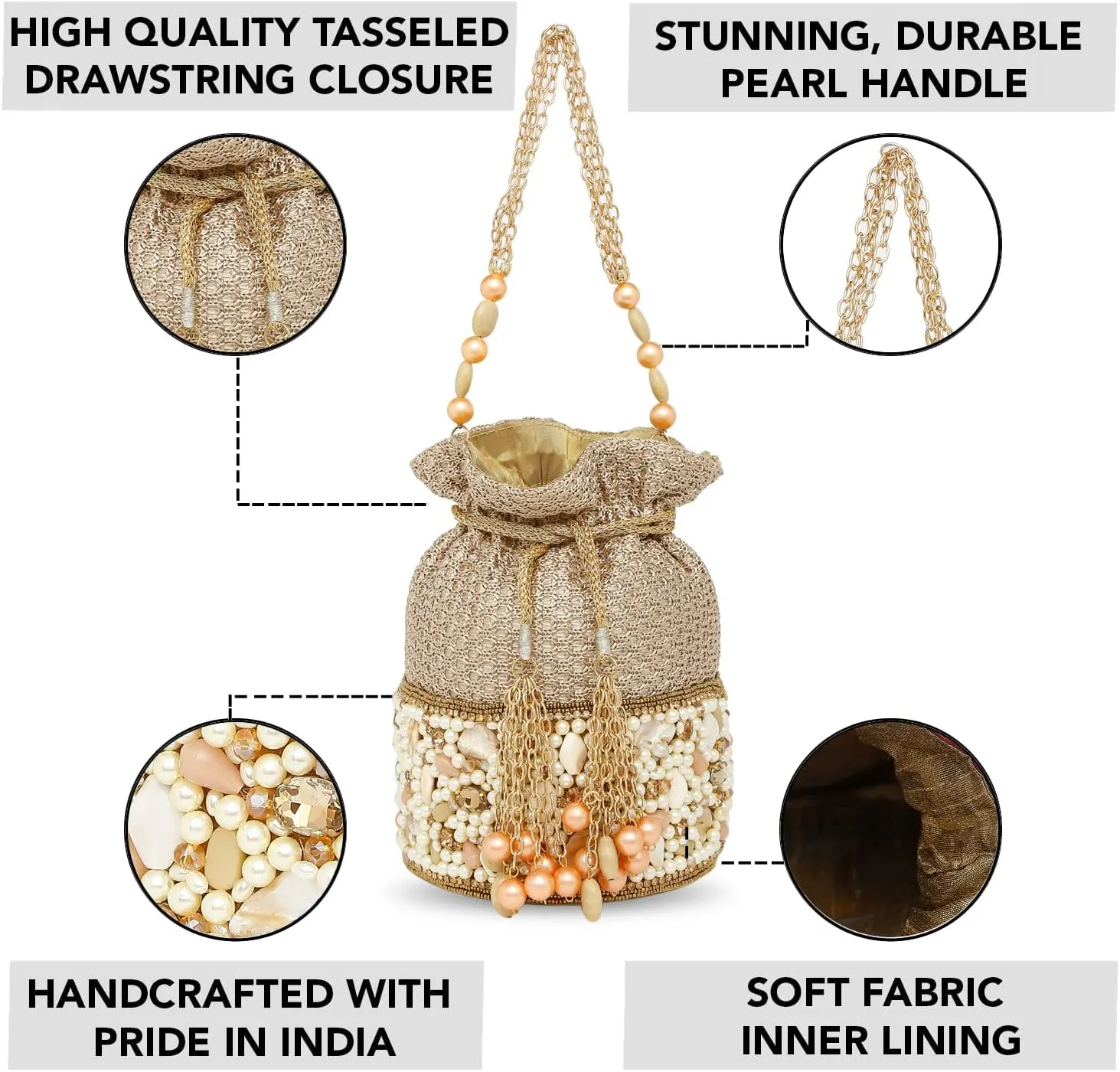 Aheli Potli Purses Gift for Women Handmade Evening Handbag Stylish Bridal Fashion Wristlet Bag Women