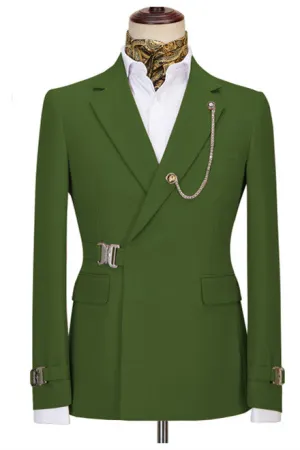 Alex Green Unique Closure Notched Lapel Two Pieces Men’s Suits