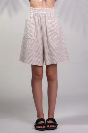 Alison Sheri Sand Stripe Linen Blend Shorts A45481