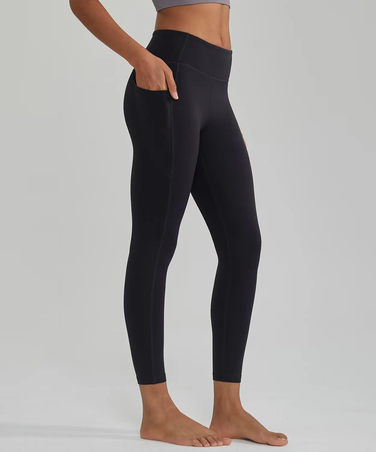 ALONG FIT High Waisted Leggings with Pockets, Tummy Control Workout Leggings for Women 25 Soft Yoga Pants Gym Sport Lounge