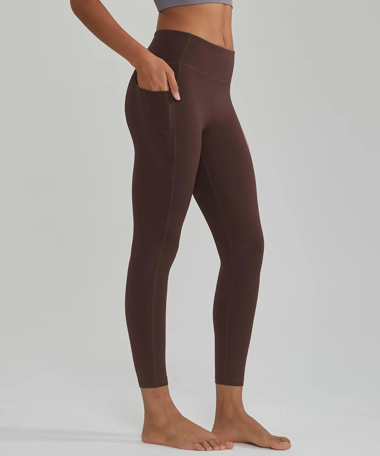 ALONG FIT High Waisted Leggings with Pockets, Tummy Control Workout Leggings for Women 25 Soft Yoga Pants Gym Sport Lounge