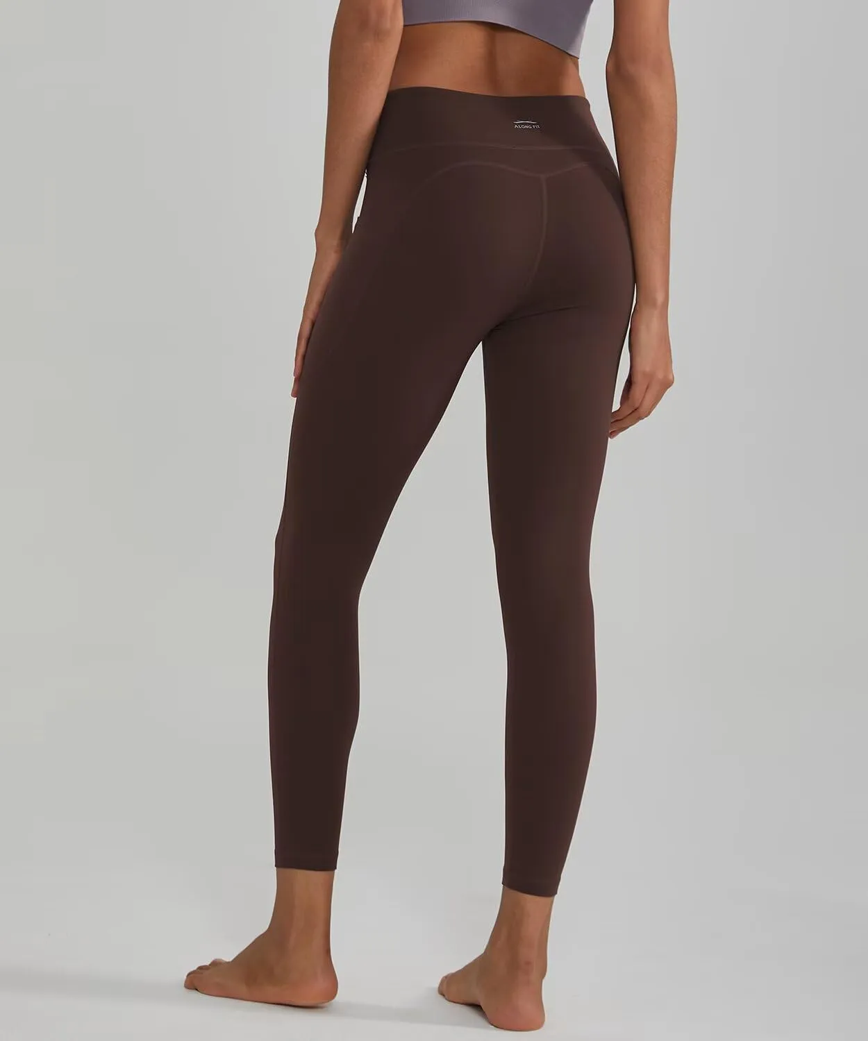 ALONG FIT High Waisted Leggings with Pockets, Tummy Control Workout Leggings for Women 25 Soft Yoga Pants Gym Sport Lounge