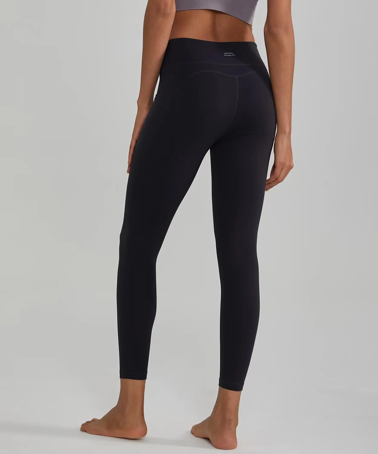 ALONG FIT High Waisted Leggings with Pockets, Tummy Control Workout Leggings for Women 25 Soft Yoga Pants Gym Sport Lounge