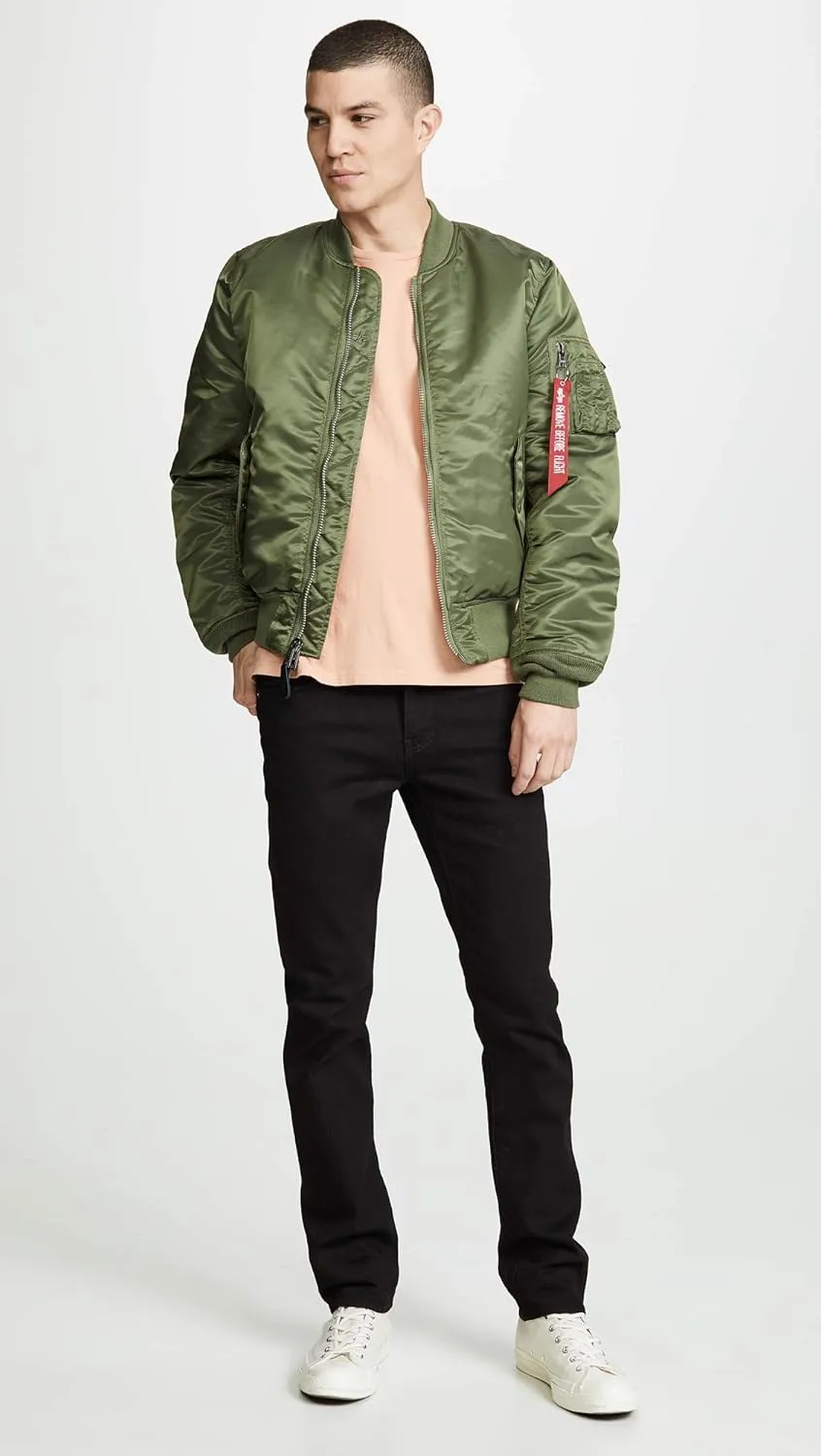 Alpha Industries MA-1 Slim Fit Bomber Flight Jacket - Fighter Pilot Flight Jacket