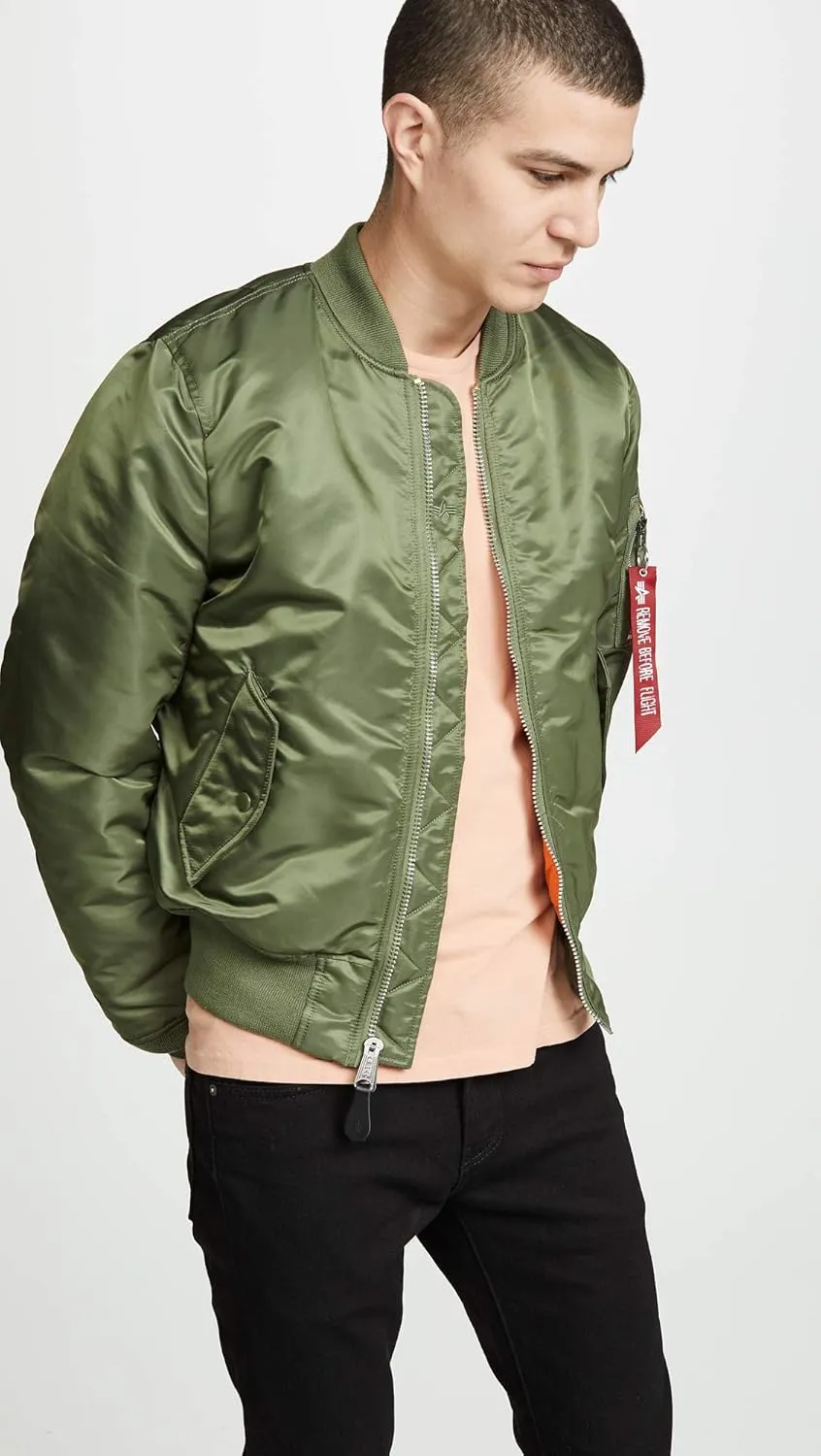 Alpha Industries MA-1 Slim Fit Bomber Flight Jacket - Fighter Pilot Flight Jacket