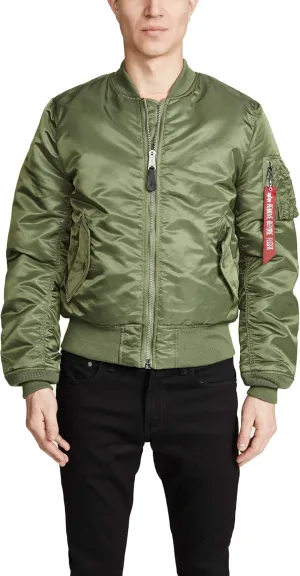 Alpha Industries MA-1 Slim Fit Bomber Flight Jacket - Fighter Pilot Flight Jacket