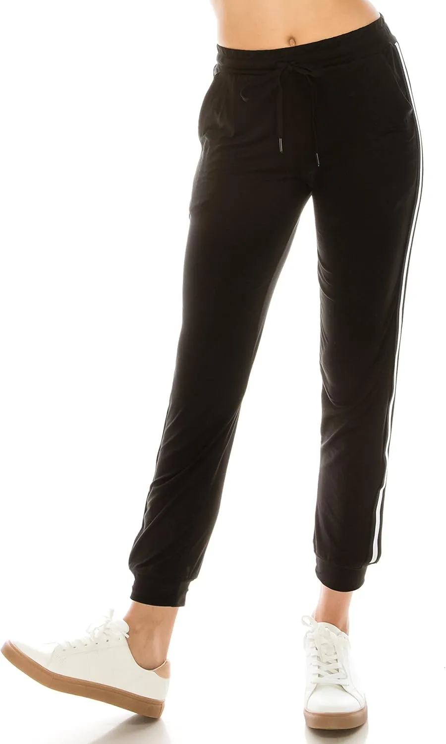ALWAYS Women Joggers Casual Sweatpants - Super Soft Light Comfy Lounge Striped Pants with Pockets