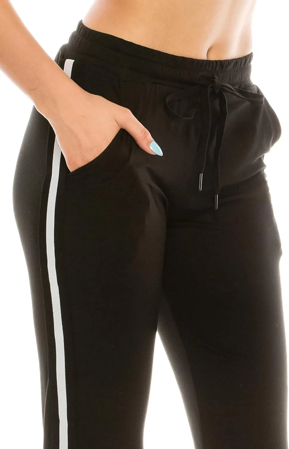 ALWAYS Women Joggers Casual Sweatpants - Super Soft Light Comfy Lounge Striped Pants with Pockets