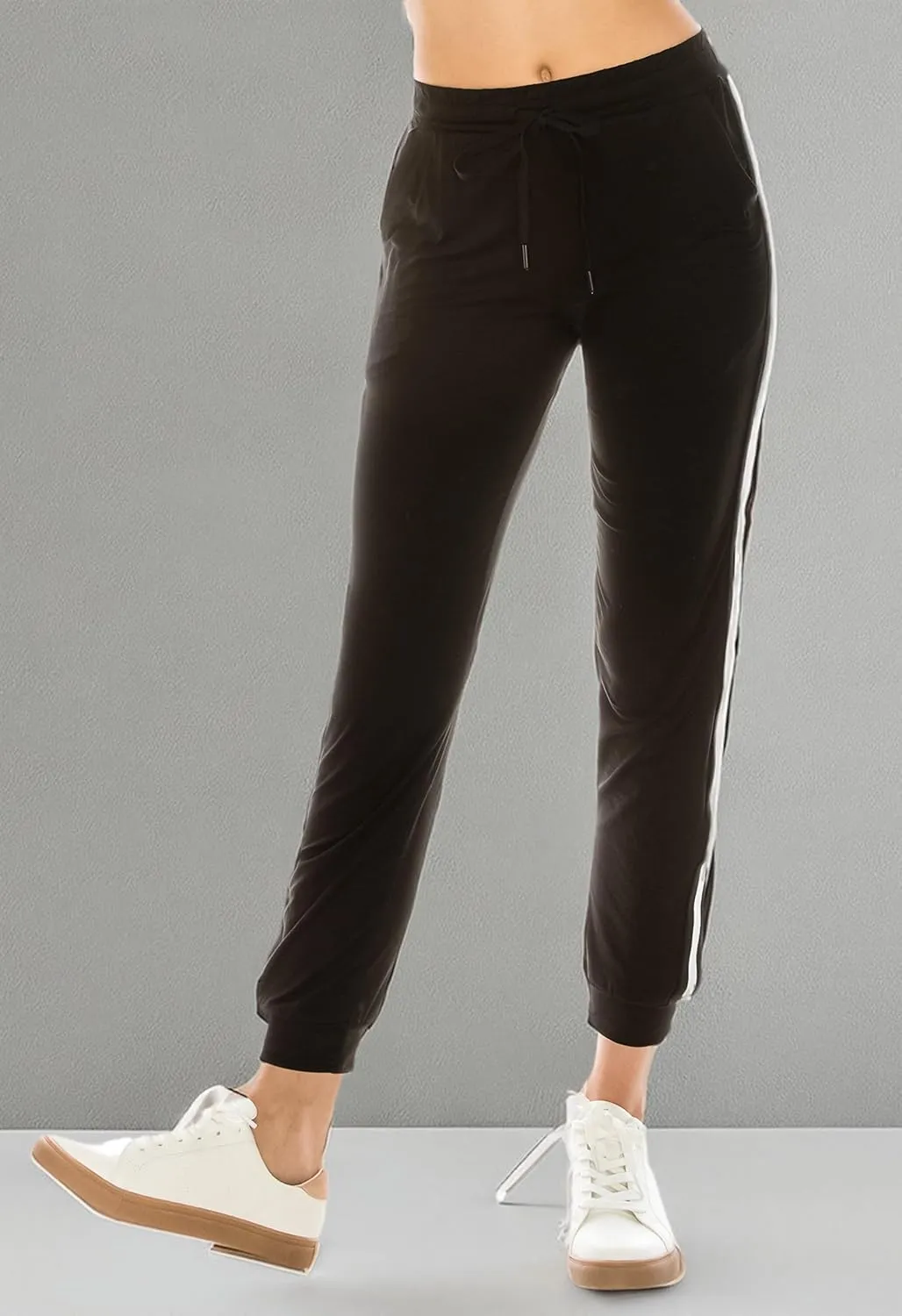 ALWAYS Women Joggers Casual Sweatpants - Super Soft Light Comfy Lounge Striped Pants with Pockets