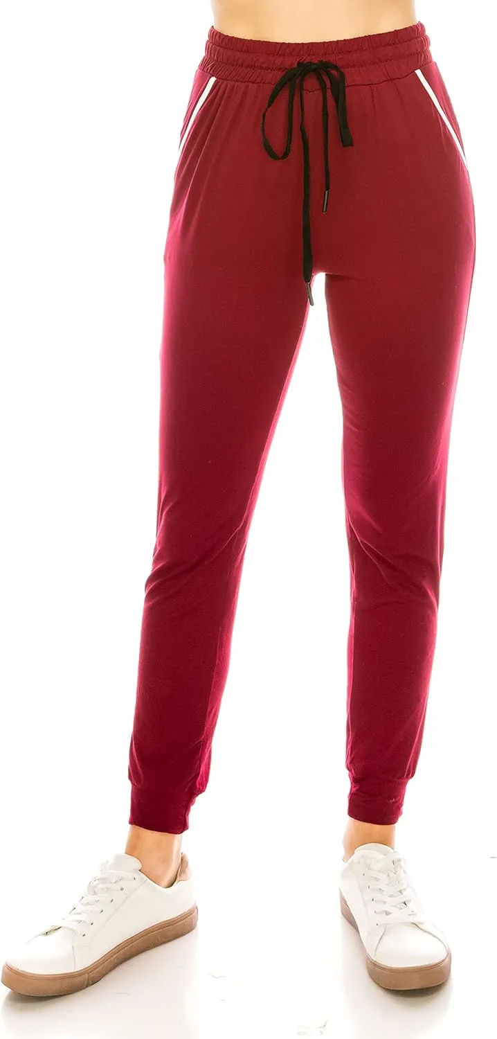 ALWAYS Women Joggers Casual Sweatpants - Super Soft Light Comfy Lounge Striped Pants with Pockets