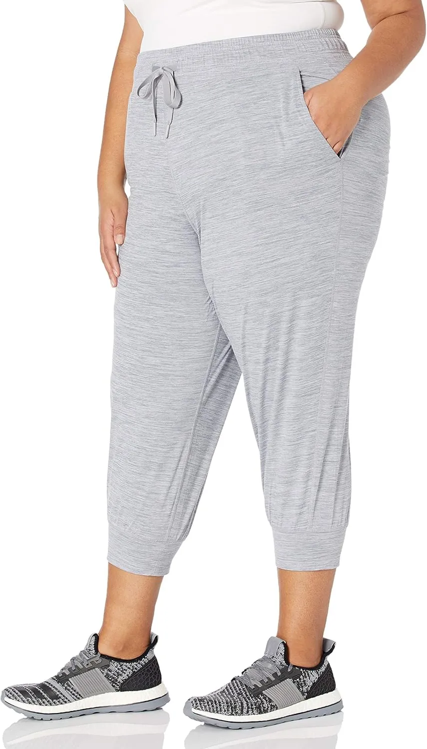 Amazon Essentials Women's Brushed Tech Stretch Crop Jogger Pant (Available in Plus Size)