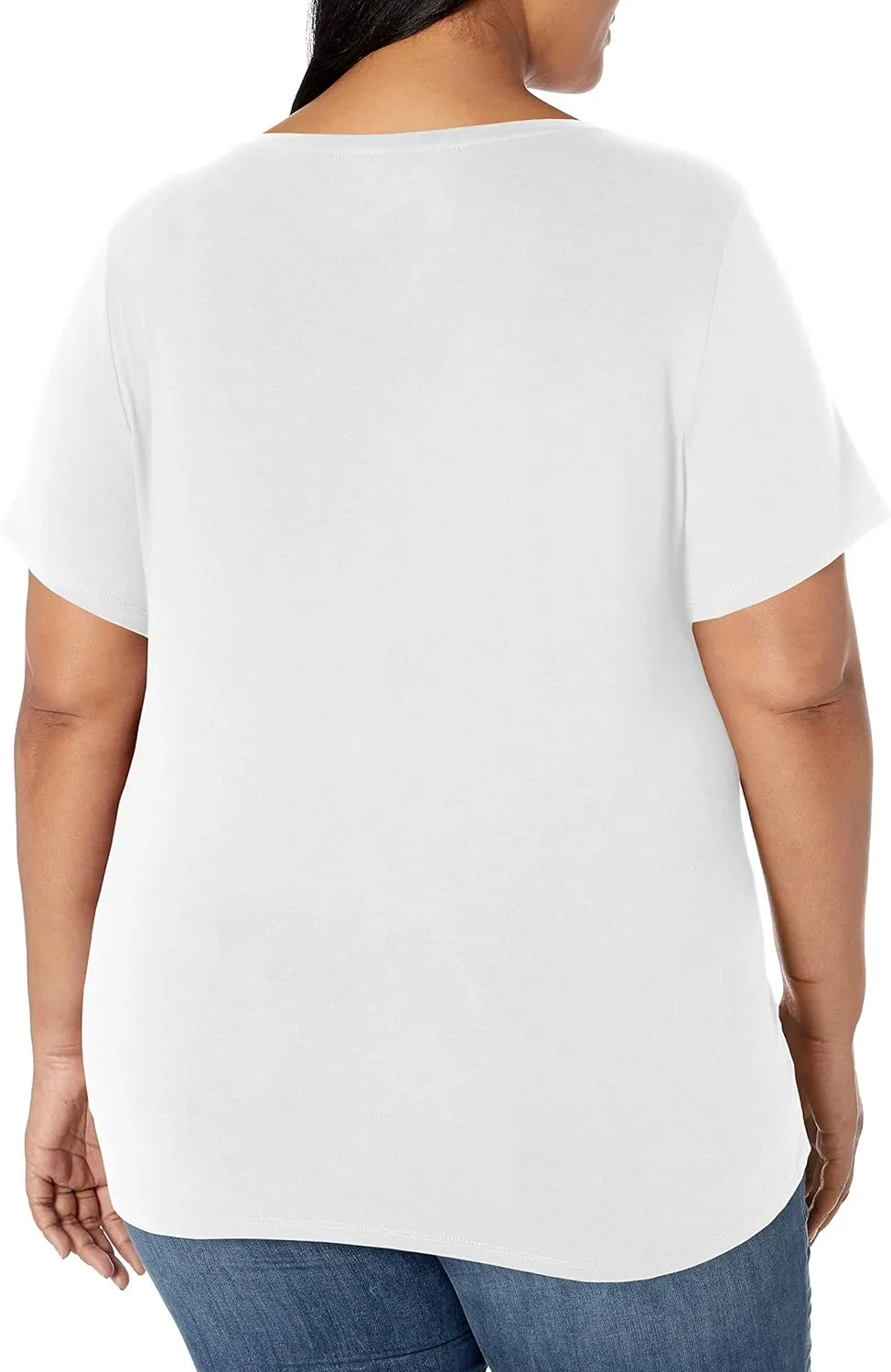 Amazon Essentials Women's Plus Size Short-Sleeve V-Neck T-Shirt, Multipacks