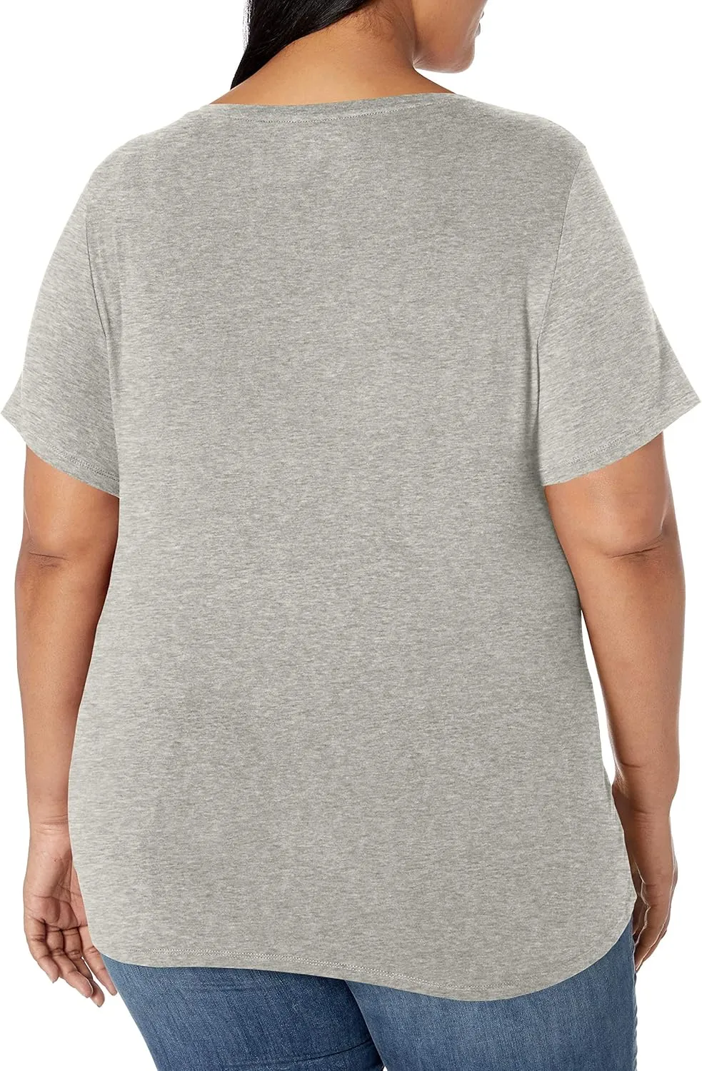 Amazon Essentials Women's Plus Size Short-Sleeve V-Neck T-Shirt, Multipacks