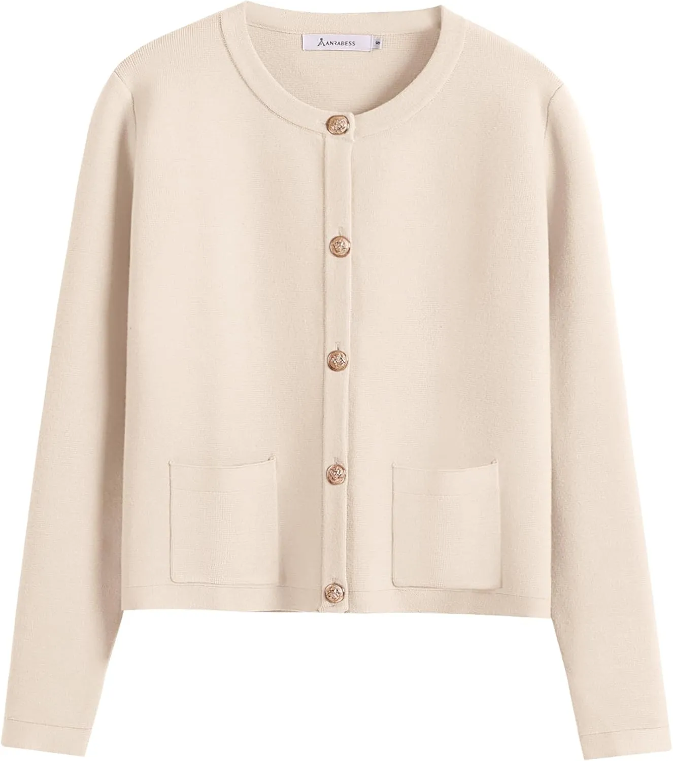 ANRABESS Women Striped Cardigan Sweaters Button Down Cropped Knit Lady Jackets Coat 2025 Fall Outfits Spring Trendy Clothes