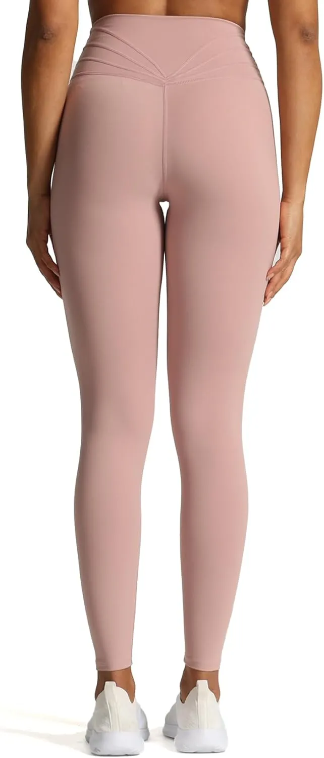 Aoxjox High Waisted Workout Leggings for Women Cross-Waist Crossover Tummy Control Trinity Buttery Soft Yoga Pants 26"