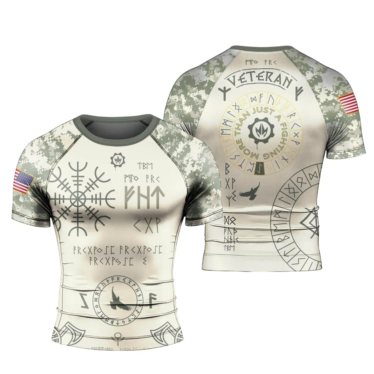 Army Veteran Viking Men's Short Sleeve Rash Guard