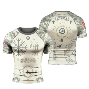 Army Veteran Viking Men's Short Sleeve Rash Guard