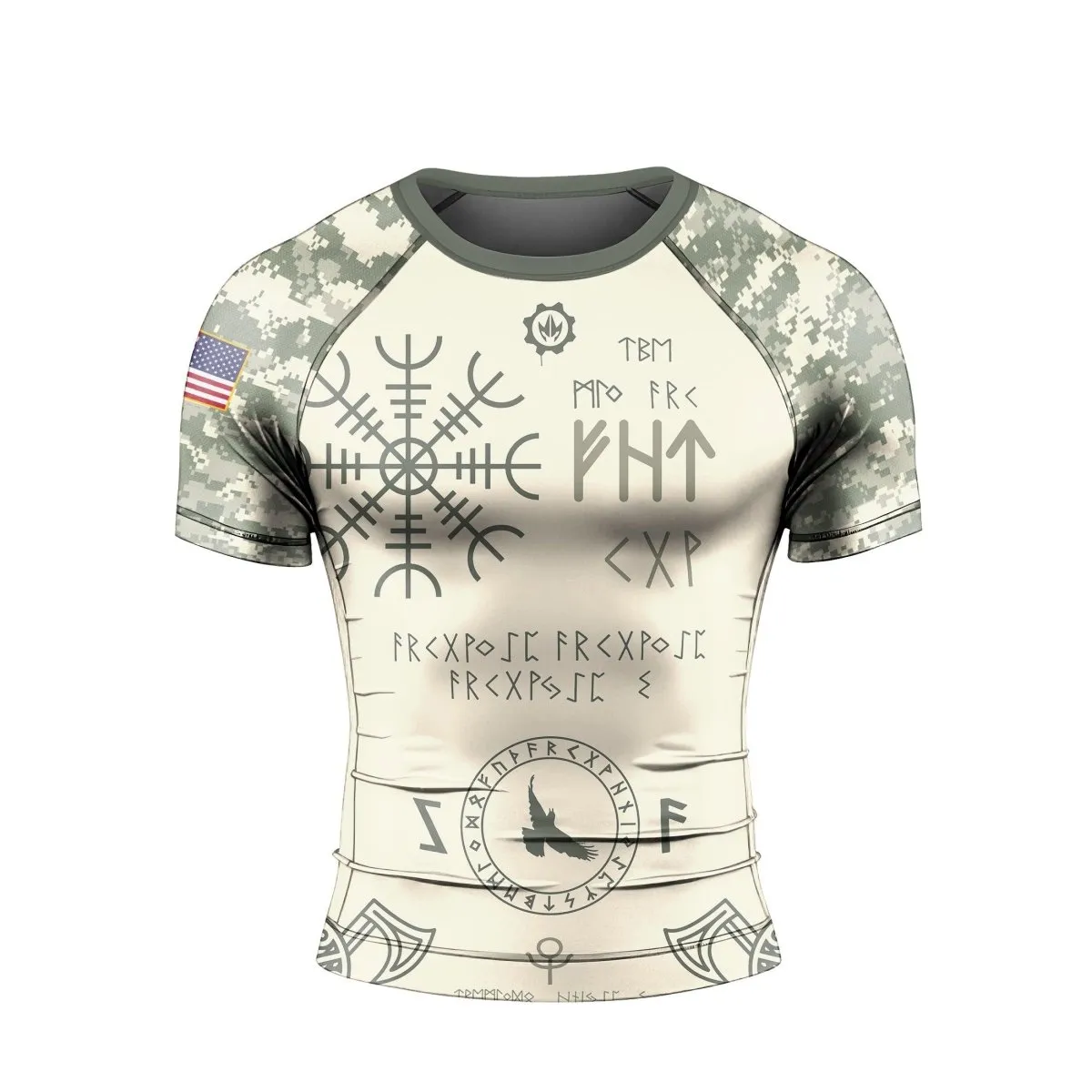 Army Veteran Viking Men's Short Sleeve Rash Guard