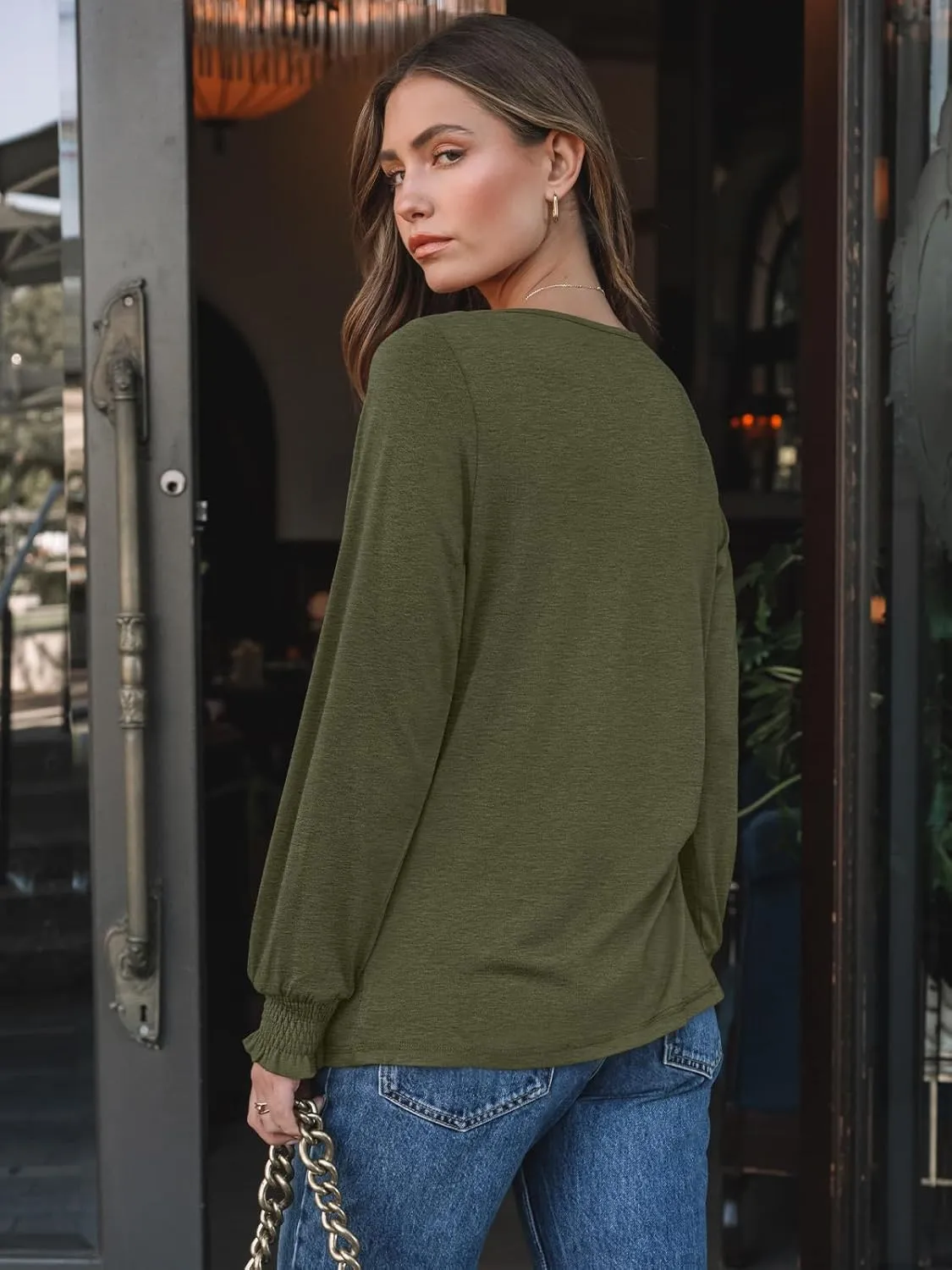 AUTOMET Womens Fall Fashion Long Sleeve Shirts Dressy Casual Pleated Basic Trendy Tops Winter Clothes 2025