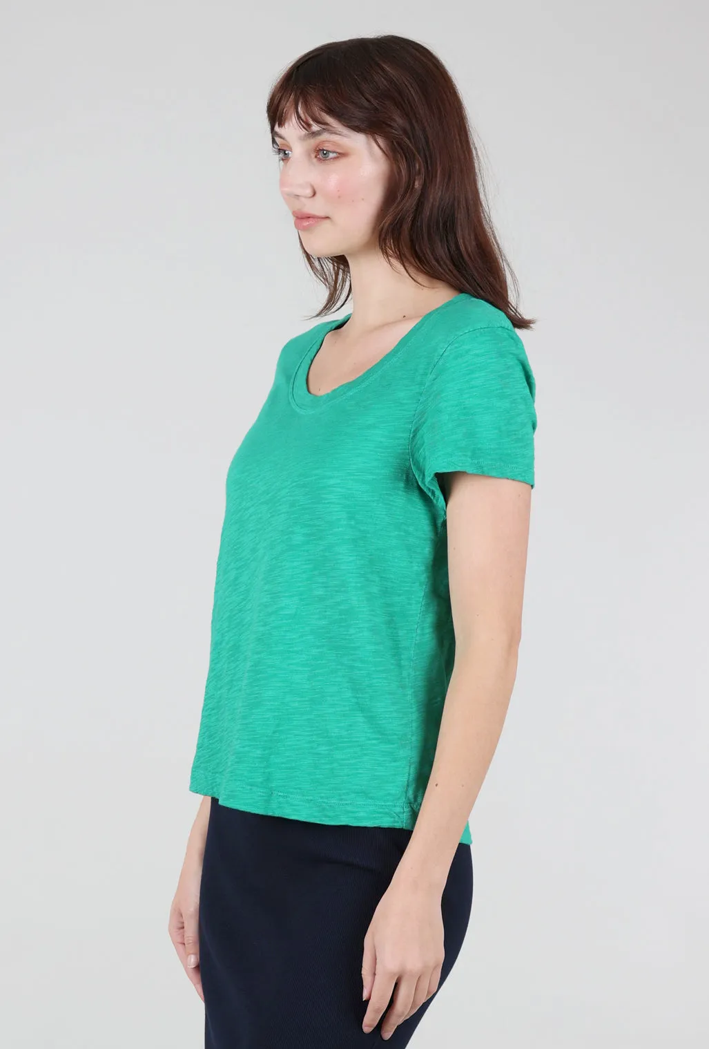 Baby Fit Open Low-Neck Tee, Kelly Green