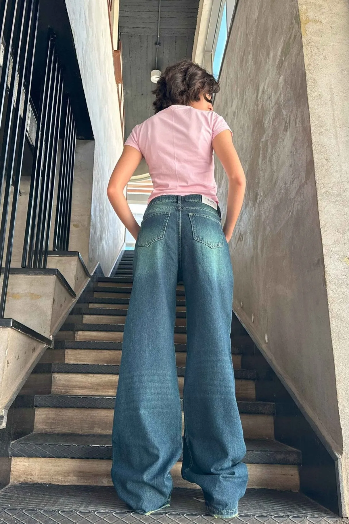 Baggy - Dark Vintage Blue Green Jeans.