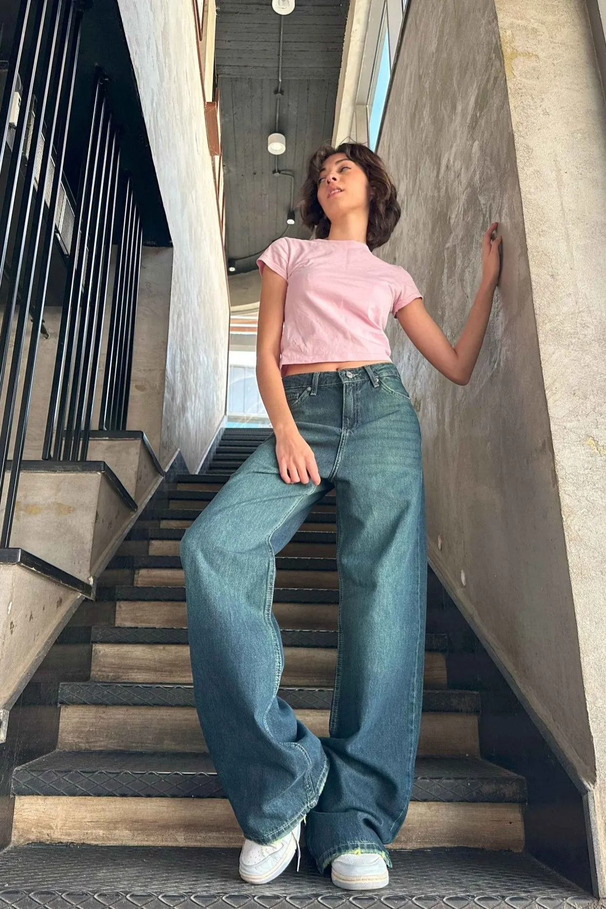 Baggy - Dark Vintage Blue Green Jeans.