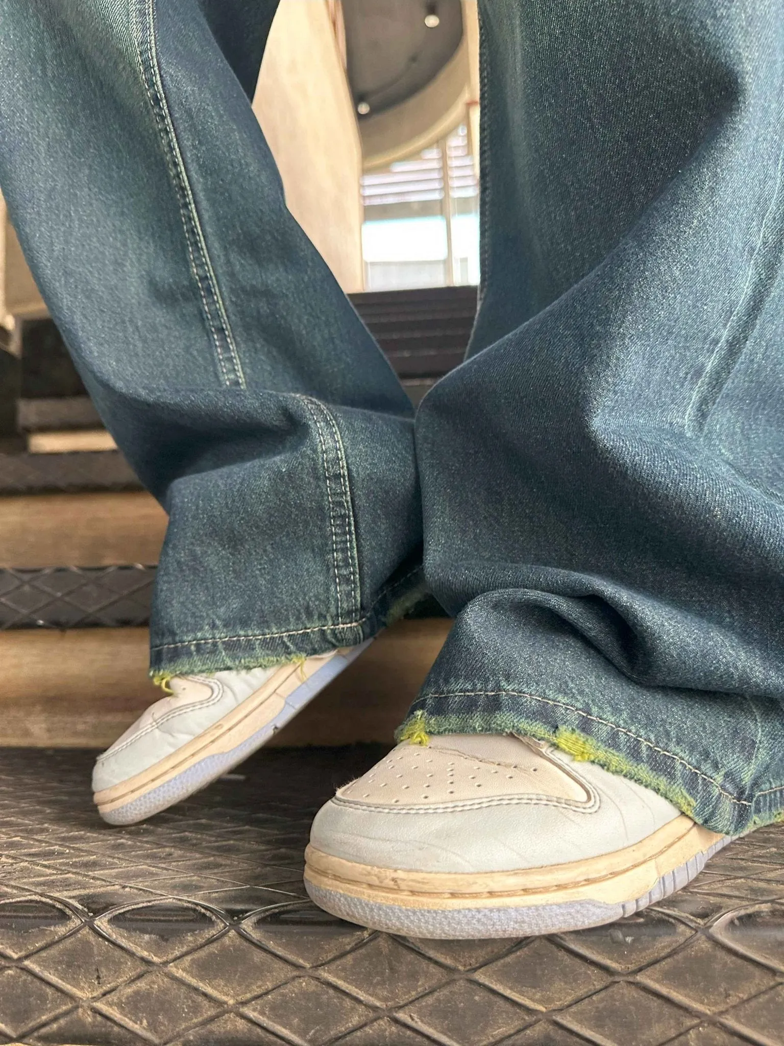 Baggy - Dark Vintage Blue Green Jeans.