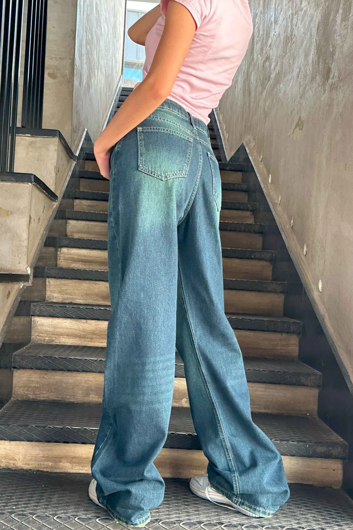 Baggy - Dark Vintage Blue Green Jeans.