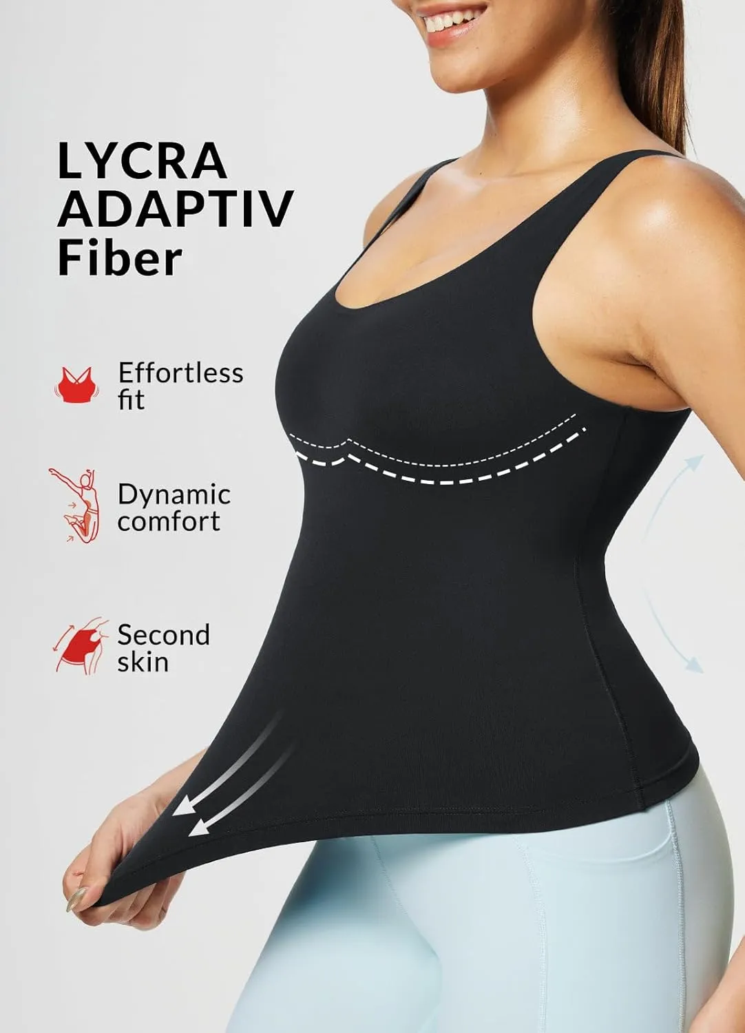 baleaf Freeleaf Women's Longline Sports Bra, Molded Cup Workout Tank Yoga Tops Built in Bra Athletic Camisole