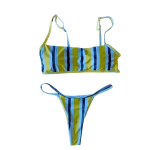 Bandeau Strap String Bikini Set