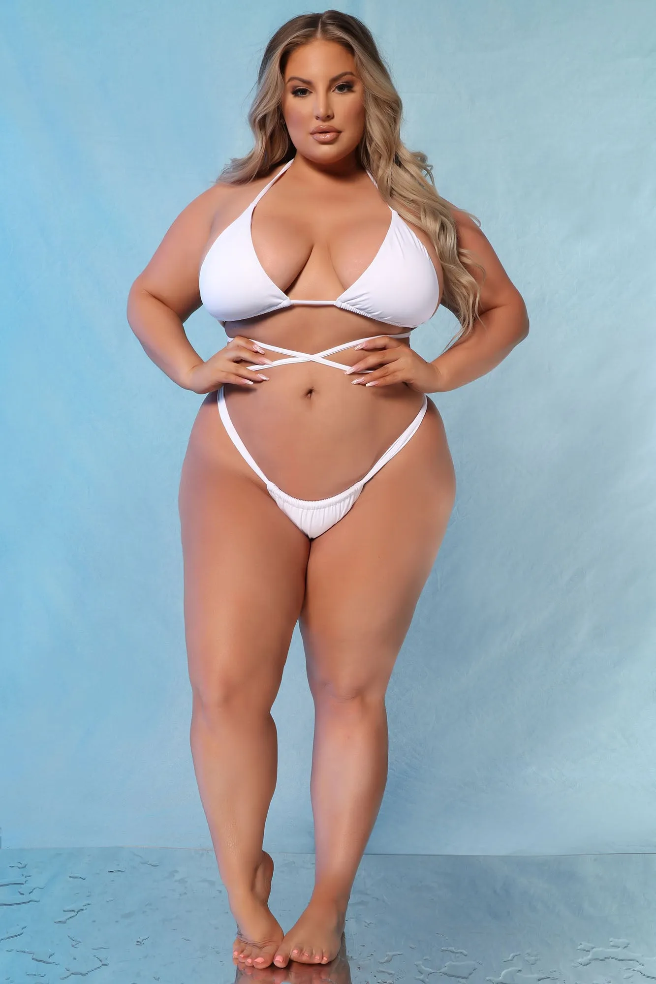 Beach Bum Day Strappy 2 Piece Bikini - White