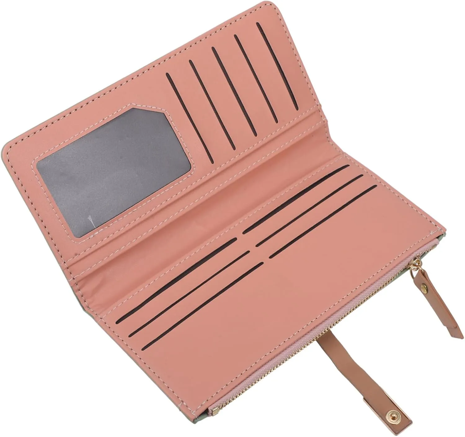 BESPORTBLE Women's Large Capacity Long Wallet Stylish Leather Purse Zipper for Party Shopping Traveling