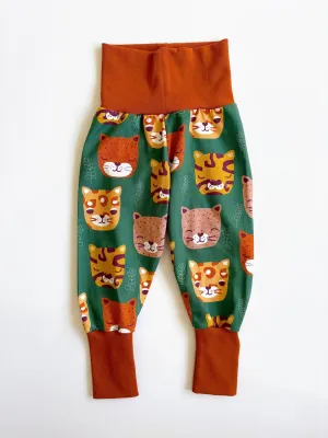 Big Cat Print Grow With Me Organic Baby Leggings