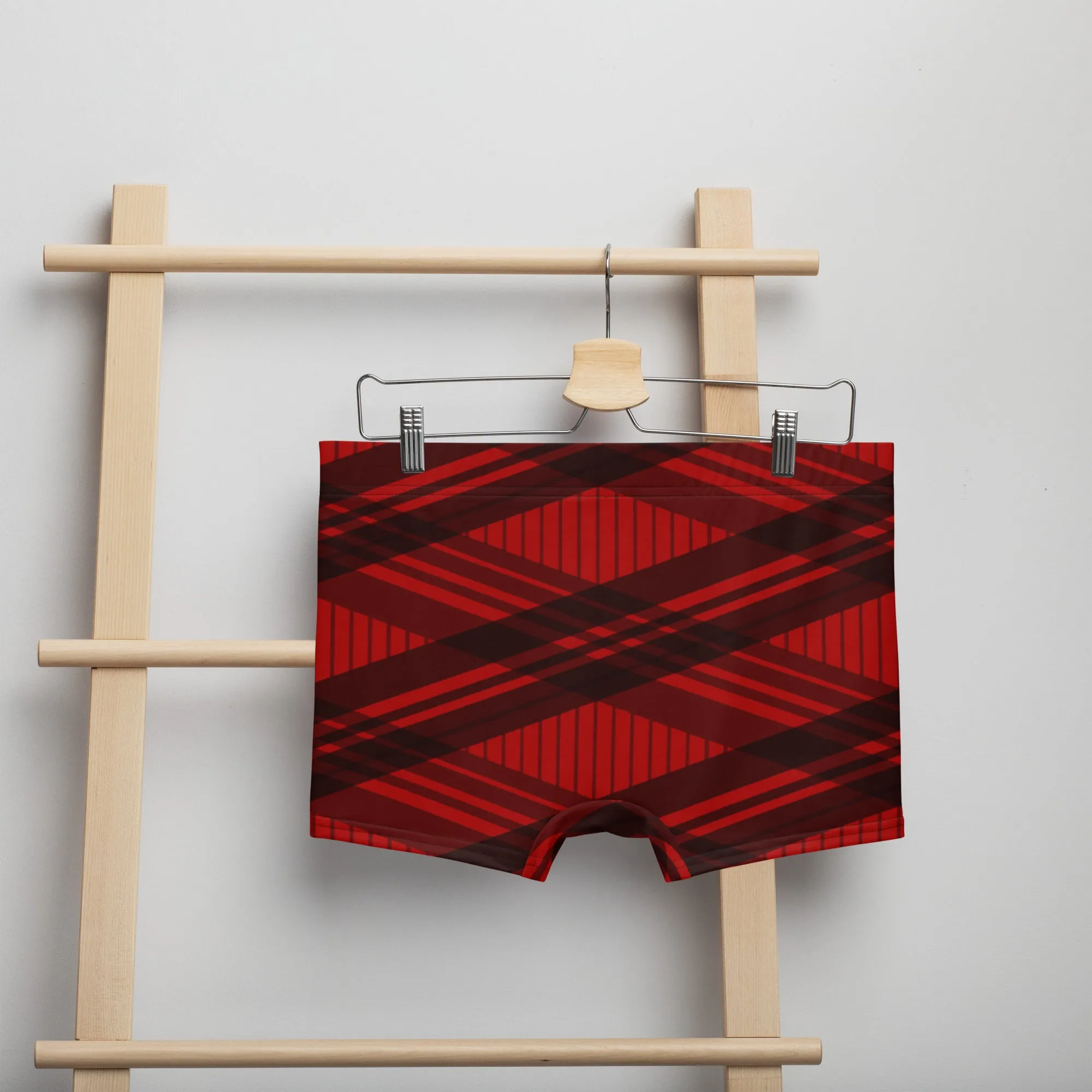 Black and red stripes boxer briefs for men, lioness-love