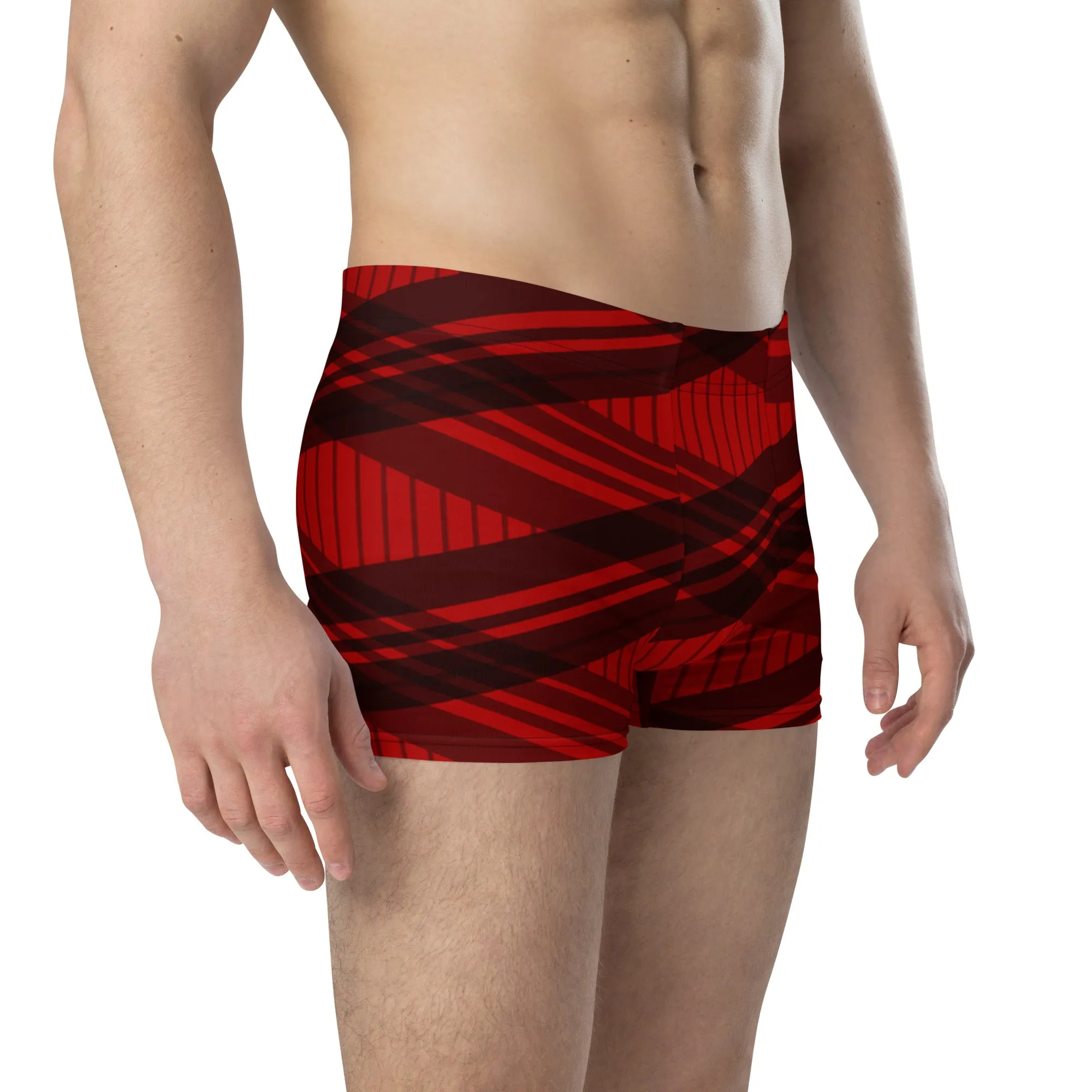Black and red stripes boxer briefs for men, lioness-love