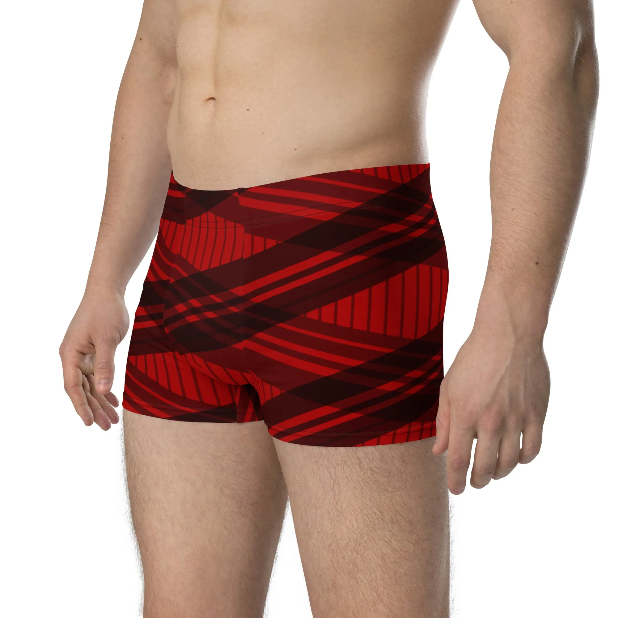 Black and red stripes boxer briefs for men, lioness-love