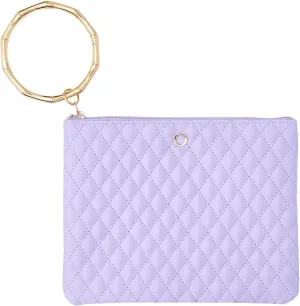 Bracelet Pouch  Clutch Bag with Bamboo Bangle Zip, Stylish Wristlet for Women, Lightweight & Spacious Accessory