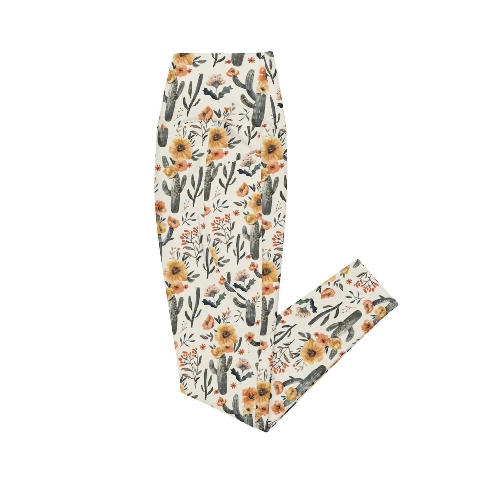 Cactus Sunflower Eco Swim Leggings With Pockets