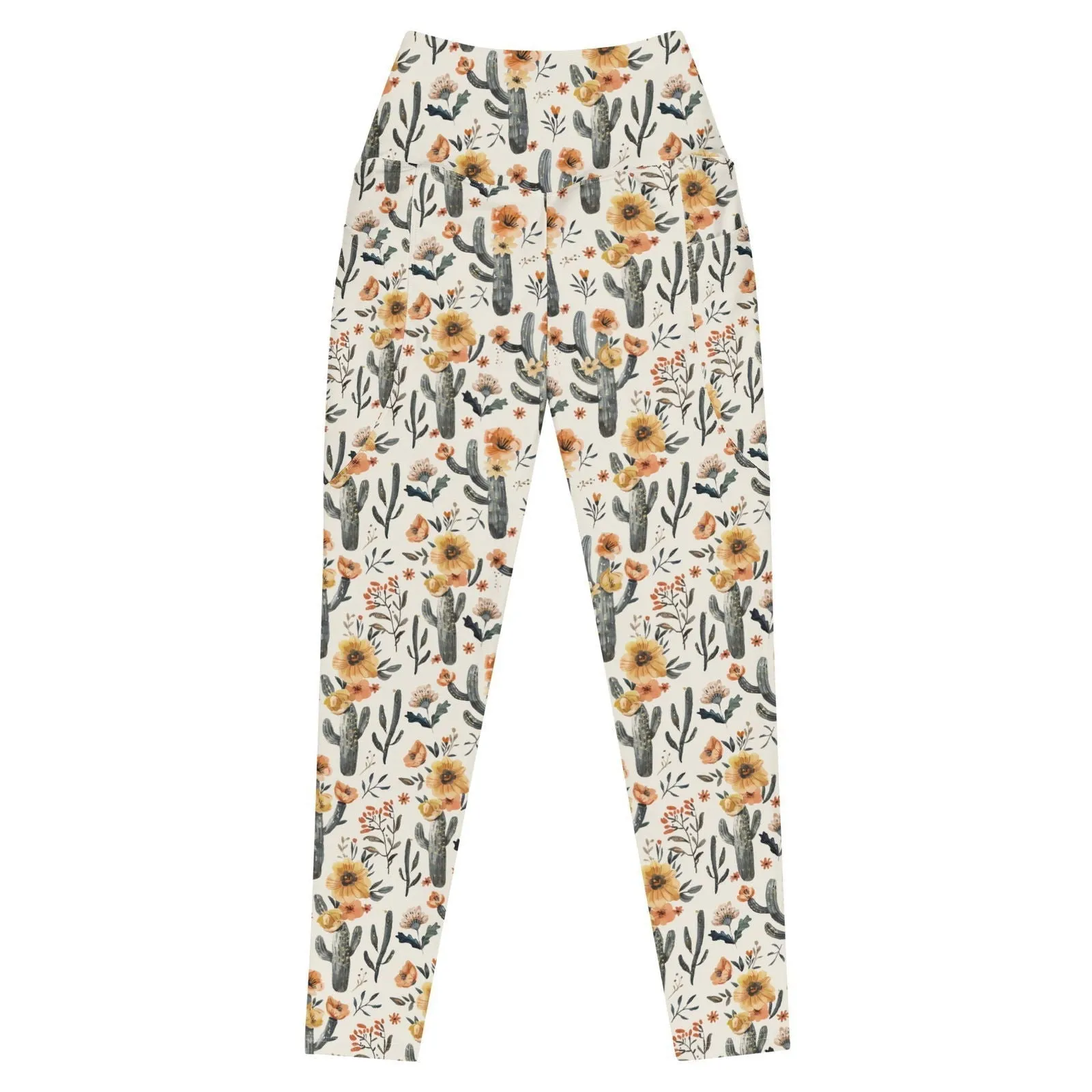 Cactus Sunflower Eco Swim Leggings With Pockets