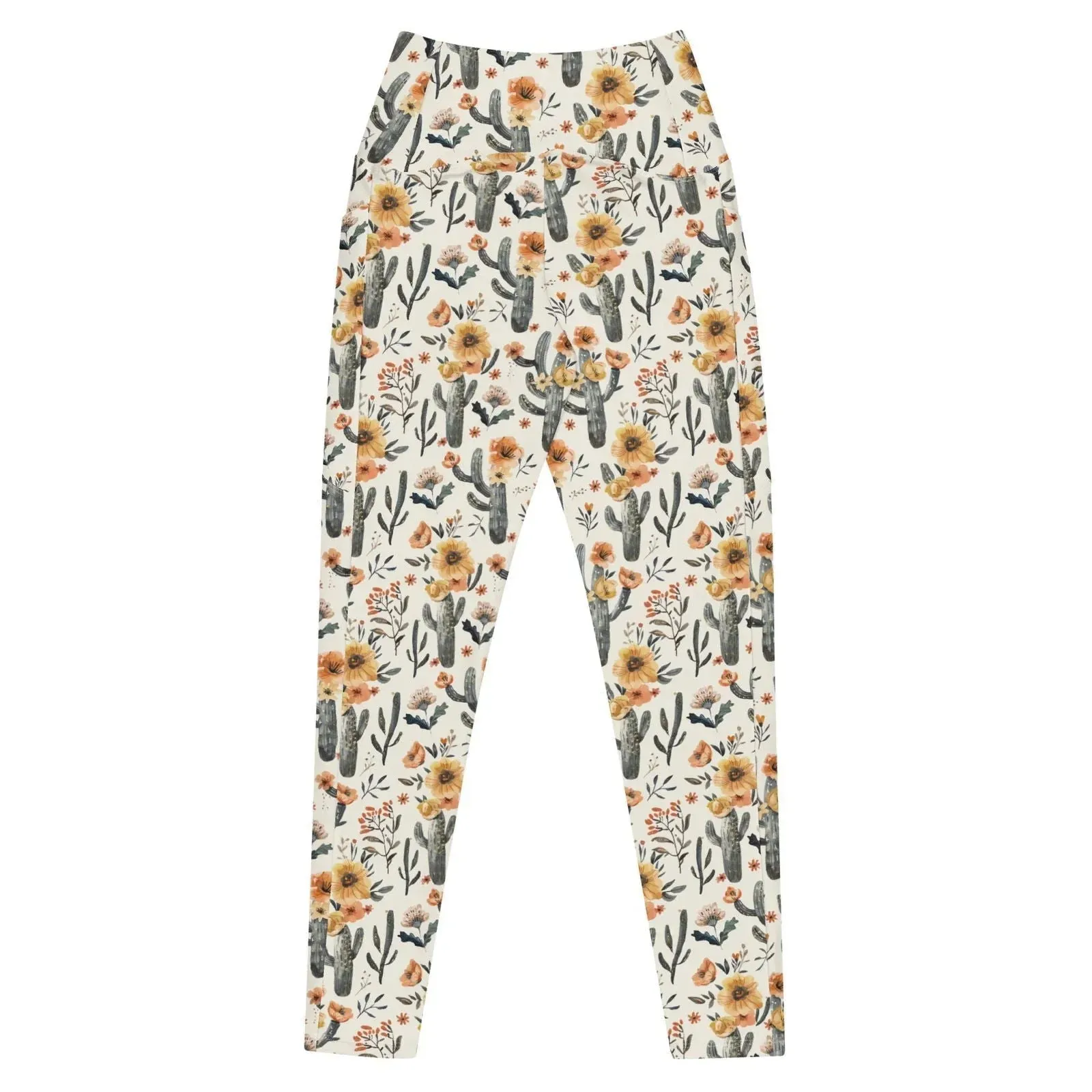 Cactus Sunflower Eco Swim Leggings With Pockets