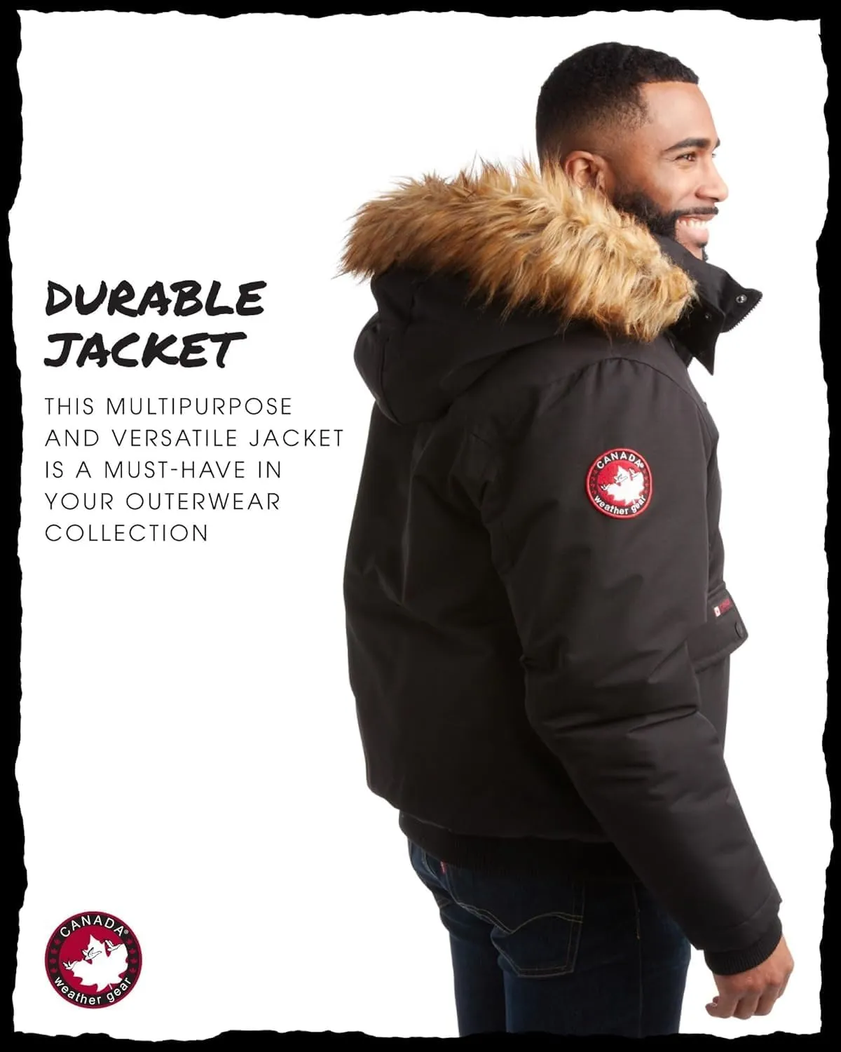 CANADA WEATHER GEAR Mens Big & Tall Winter Jacket - Heavyweight Bomber Parka Coat Jacket for Big and Tall Men (Sizes: M-5X)