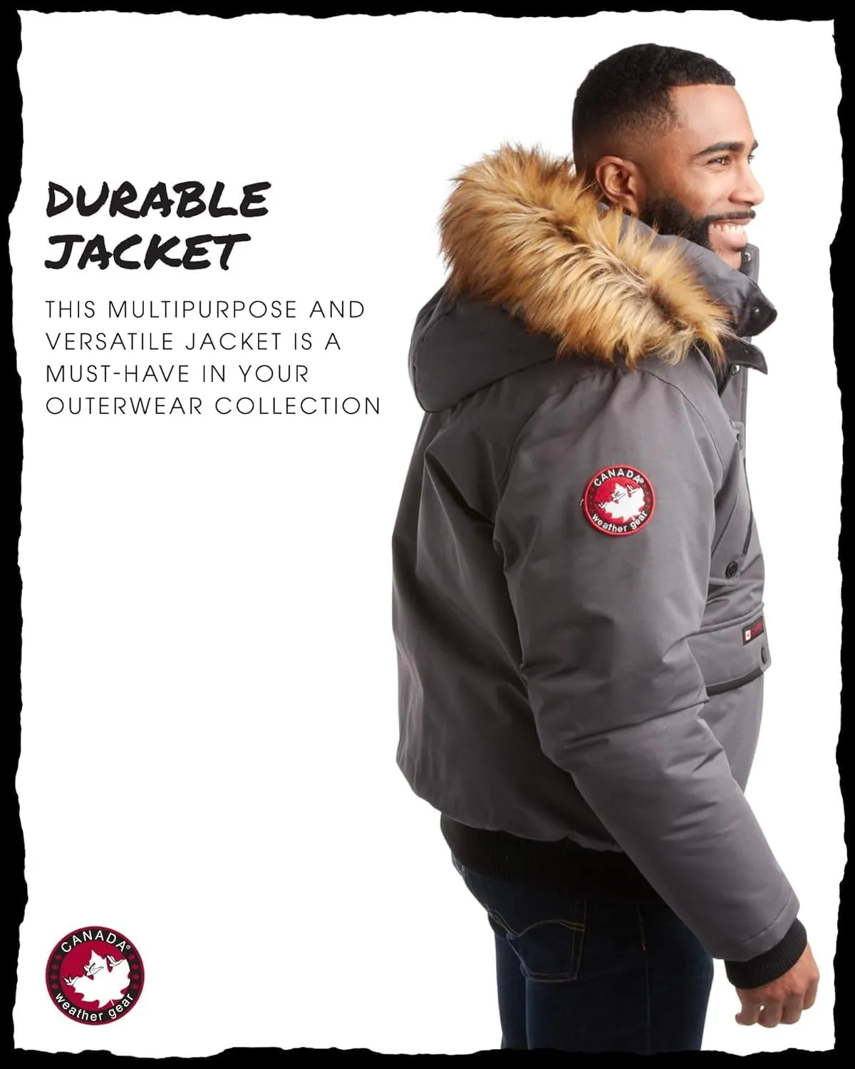 CANADA WEATHER GEAR Mens Big & Tall Winter Jacket - Heavyweight Bomber Parka Coat Jacket for Big and Tall Men (Sizes: M-5X)
