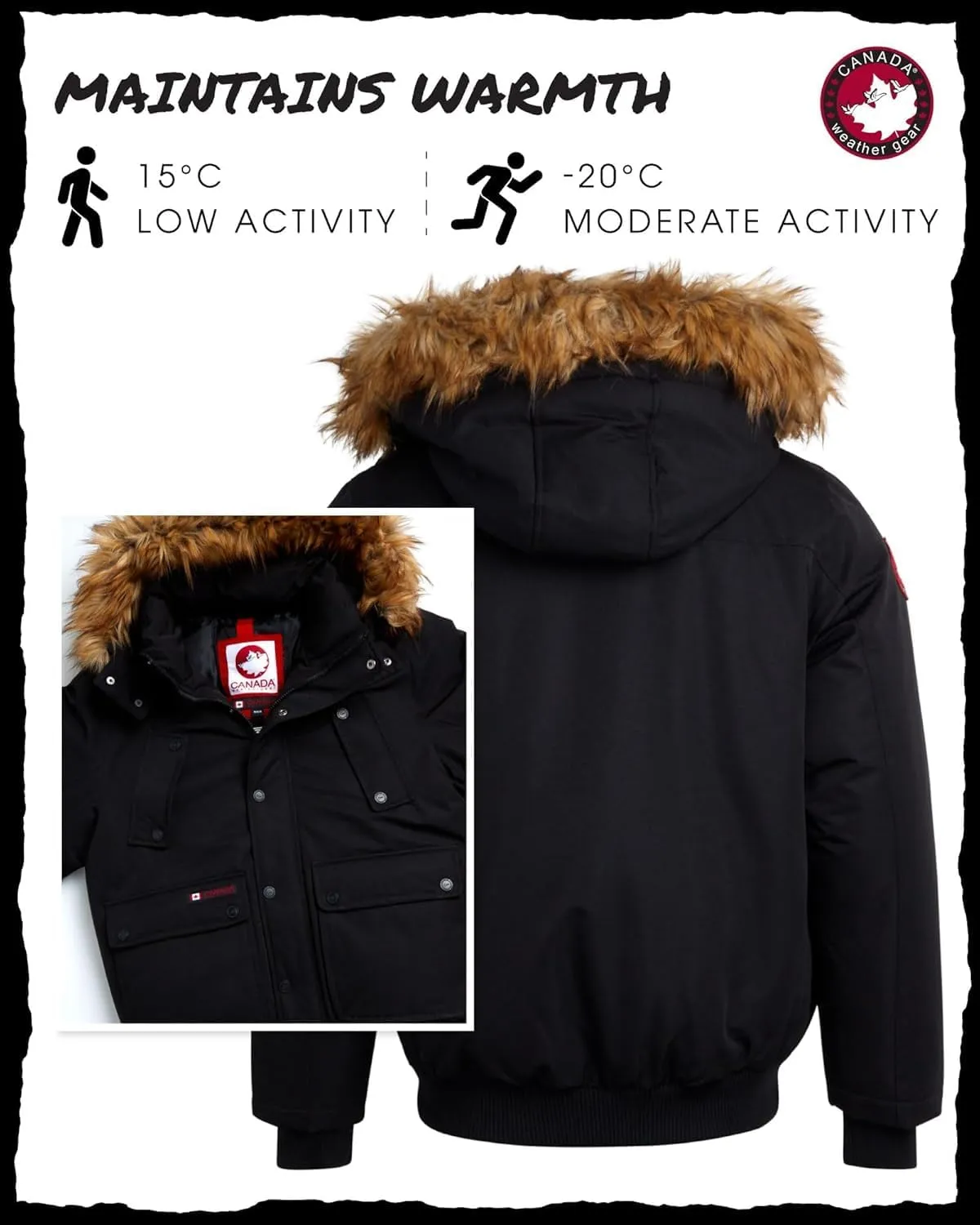 CANADA WEATHER GEAR Mens Big & Tall Winter Jacket - Heavyweight Bomber Parka Coat Jacket for Big and Tall Men (Sizes: M-5X)