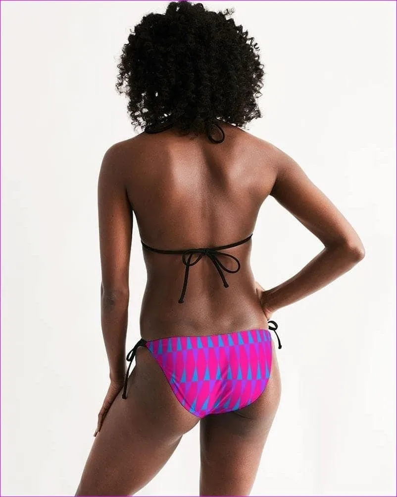 Candy Checkered Womens Triangle String Bikini